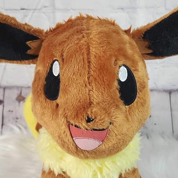 2017 Pokémon Build-a-Bear Eevee Large Plush Stuffed Animal Toy 19" Collectible - Picture 4 of 17